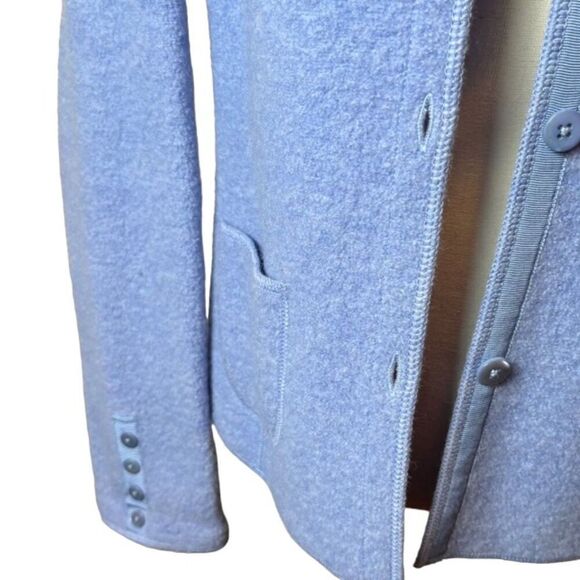 Lands' End 100% Wool Coat in Periwinkle Collared Front Pockets Size 12 - Picture 3 of 12